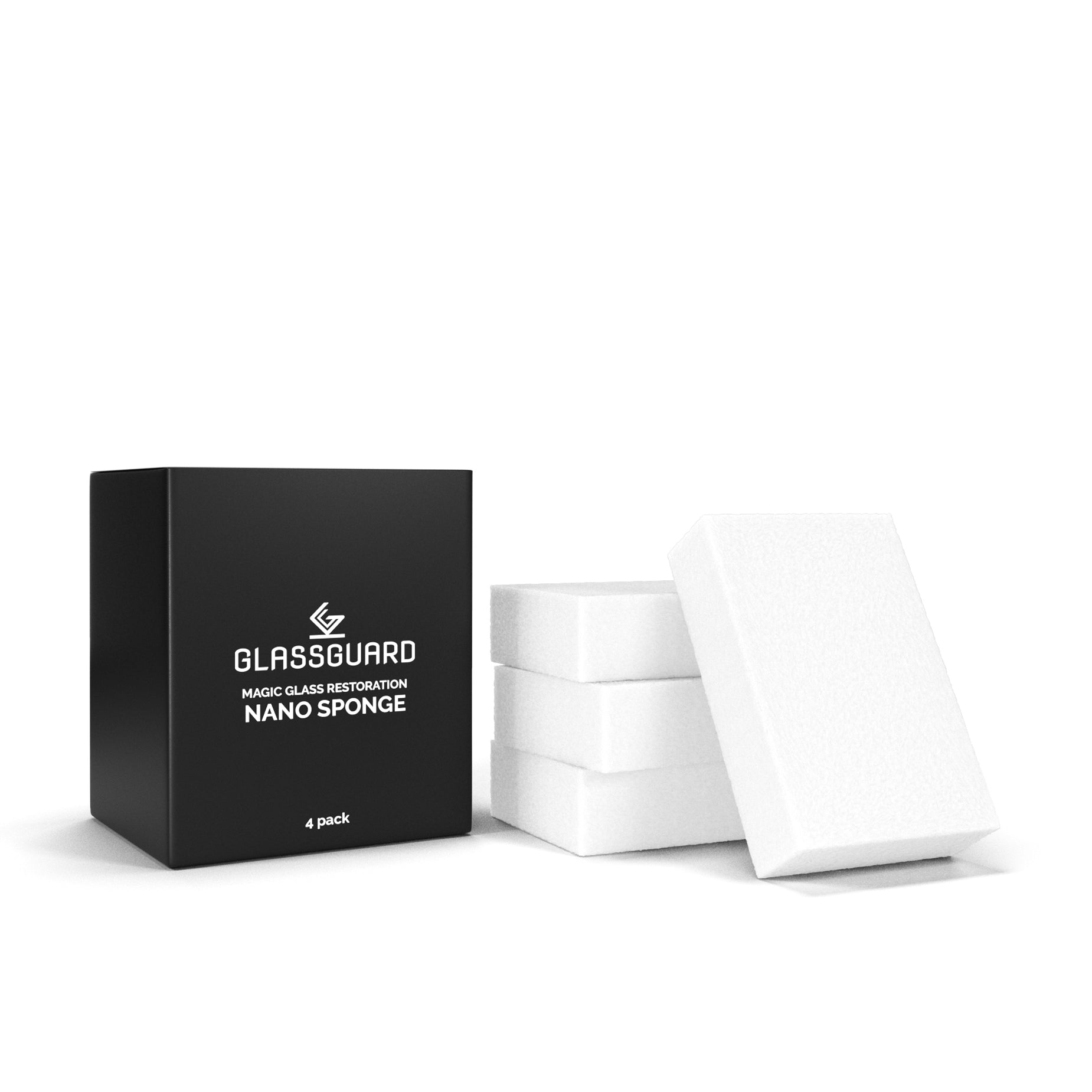 The GLASSGUARD™ Magic Glass Restoration Nano Sponge is the ultimate cleaning sponge, a powerful and delicate scourer, that is designed with specialist material that eliminates hard water stains and mineral build-up from glass surfaces.